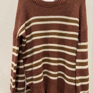 Striped Brown Sweater for Women